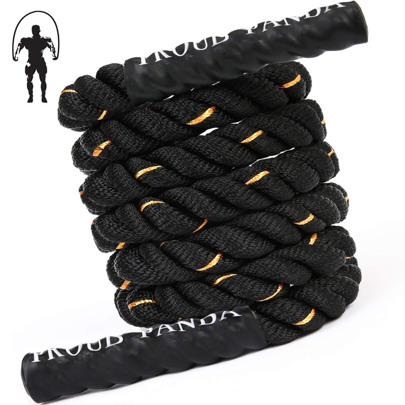 Proud Panda Heavy Jump Ropes for Fitness 5LB  Weighted Adult Skipping Rope Exercise Battle Ropes for Men & Women  Total Body Workouts  Power Training in Gym to Improve Strength and Building Muscle(1.5''9.2 ft) - Image 1